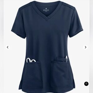 Med Couture Navy Blue Scrub Top